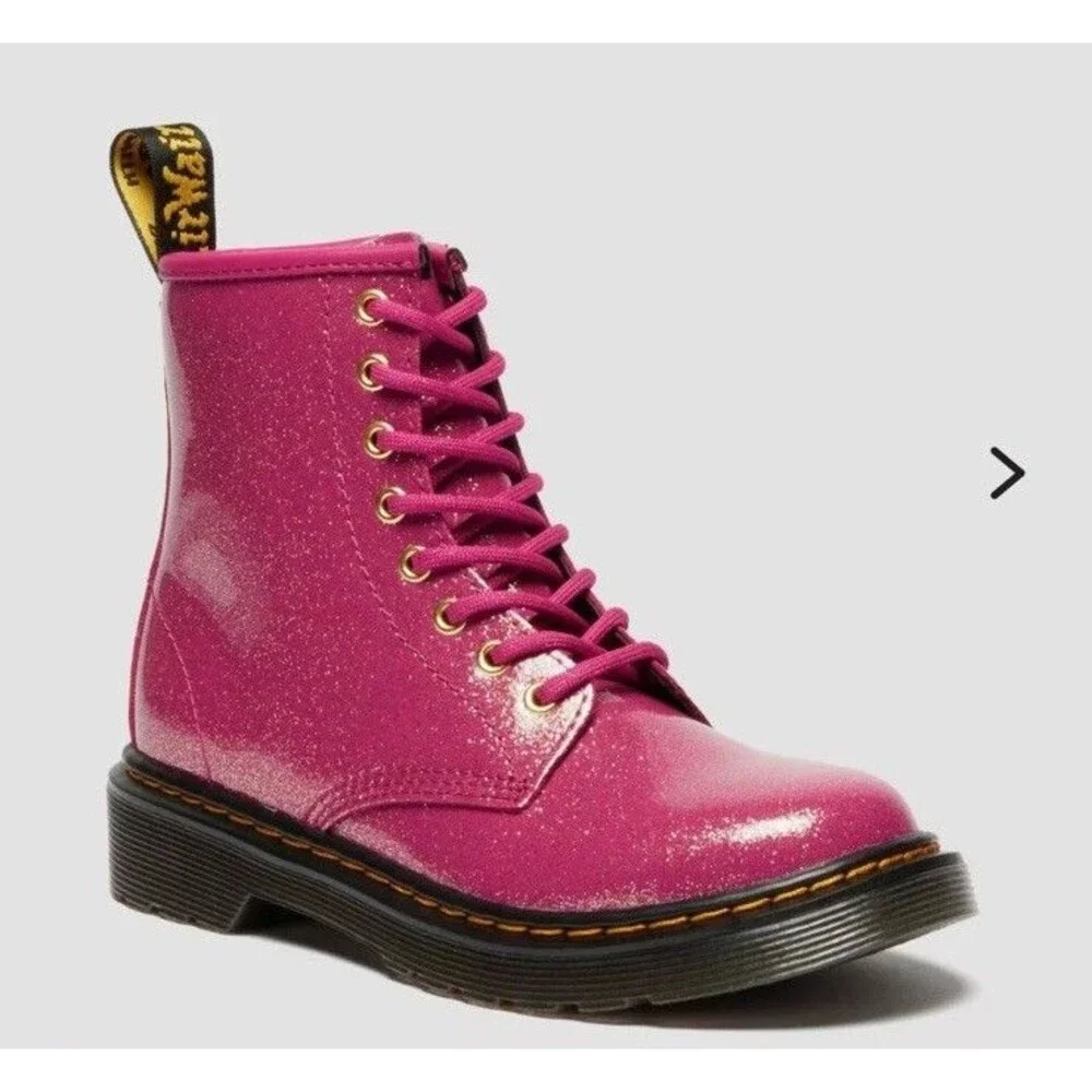 New Dr Marten Airwair Glitter Pink Fuchsia Big Girls Boots 1460 Sz Us 4 Uk 3